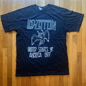 Led Zeppelin United States of America 1977 T Shirt, Black, XL